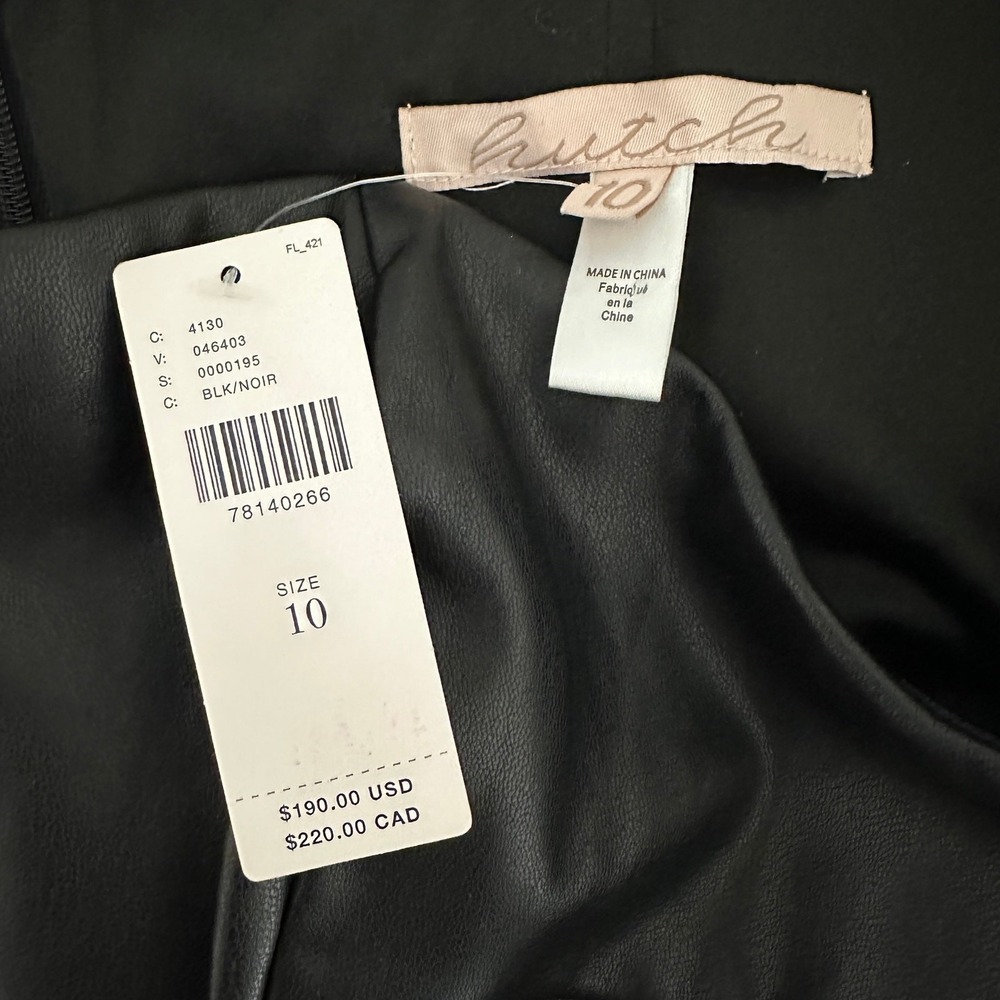 NWT Hutch Womens Faux Leather Strapless Sweetheart Mini Black Dress Size 10 - Picture 10 of 11